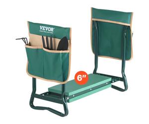 VEVOR Rodillera y Asiento de Jardín, 15 cm de Ancho Taburete para Arrodillarse, Asiento Plegable con 2 Bolsas de Herramientas, Alivia el Dolor de Rodillas y Espalda, Banco de Jardín Portátil