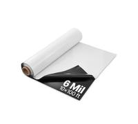 VEVOR Rollo de Láminas de Plástico 6 mil 3,05 x 30,48 m Barrera de Vapor para Espacios de Acceso Lámina de Polietileno Resistente para Jardín Suministros de Plástico Agrícola, Blanco y Negro