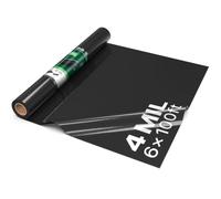 VEVOR Rollo de Láminas de Plástico de Polietileno 1,83 x 30,48 m Negro | Membrana Hortícola para Invernadero, Espesor de 0,1 mm, Barrera de Vapor, Malla Antihierbas Huerto, Aislamiento de Jardinería