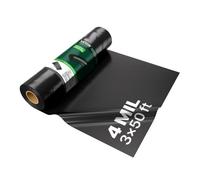 VEVOR Rollo de Láminas de Plástico Espesor de 4 mil 0,91 x 15,24 m Barrera de Vapor para Espacios de Acceso Lámina de Polietileno Resistente para Jardín Suministros de Plástico Agrícola, Negro