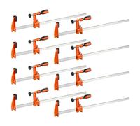 VEVOR Sargentos de Barra 8 Piezas 60,96 cm Abrazaderas Tipo F de Apriete, Capacidad de Fuerza de 272 kg, Bloqueo Automático, de Acero al Carbono, Almohadillas de Plástico, Herramientas de Carpinteros