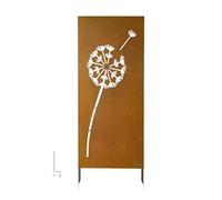 VEVOR Separador de Ambientes Metal, 61 x 160 cm, Biombo de Exterior, Patrón de Diente de León, Marco de Acero, Estacas de Tierra, Pantalla de Privacidad para Jardín Patio Terraza Pared, Marrón Óxido