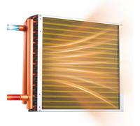 VEVOR Serpentín de Intercambio de Calor de 457 x 457 mm, Capacidad 120000 BTU/h, Intercambiador de Calor Aire-Agua con Tubos de Cobre y Aletas de Aluminio para HVAC, Calefacción, Hornos, Refrigeración