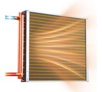VEVOR Serpentín de Intercambio de Calor de 559 x 559 mm, Intercambiador de Calor Aire-Agua con Tubos de Cobre y Aletas de Aluminio, Capacidad 190000 BTU/h para Hornos, Refrigeración, HVAC, Calefacción