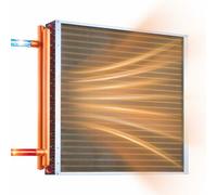 VEVOR Serpentín de Intercambio de Calor, Intercambiador de Calor Aire-Agua con Tubos de Cobre y Aletas de Aluminio de 610 x 610 mm para Hornos de Leña Exteriores, Refrigeración, HVAC y Calefacción