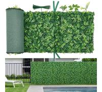 VEVOR, Set de 4 paneles de seto artificial de 2,4 m x 61 cm, ideal para crear paredes vegetales, pantallas de privacidad de PE, vallas de protección, cortavientos, setos artificiales y decoración de b