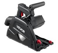 VEVOR Sierra Circular de Inmersión Hoja de Carburo de 165,1 mm con 48 Dientes, Ajuste de Ángulo de 0 a 45°, Profundidad de Corte de 55 mm, para Madera y Plástico, Negro, Riel Guía No Incluido