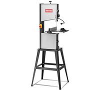 VEVOR Sierra de cinta de banco con soporte, 245 mm, 2 velocidades 506/920 rpm, 370 W, altura de corte 160 mm, longitud de hoja de sierra 1832 mm, guía, medidor de inglete, para trabajo madera
