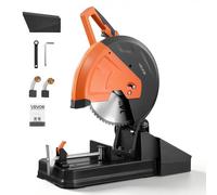 VEVOR Sierra Tronzadora para Corte de Metal 355 mm Corte en Frío 2800 W | Cortadora de Metales para Fabricación, Soldadura, Construcción, Rango de Inglete +/- 45°, 1100 RPM, Protección de Chispas