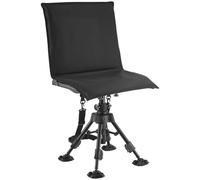 VEVOR Silla de Caza Giratoria Silenciosa de 360°, Plegable y Portátil, con Estructura de Acero Resistente, Asiento Tipo Taburete, con Funda, Patas Giratorias Antihundimiento, Altura Ajustable