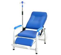 VEVOR Silla de Infusión Reclinable con Soporte para Suero Capacidad 181 kg, Silla Médica para Infusión con Respaldo Ajustable 90°-160°, Reposapiés y Cesta para Hospital, Clínica y Sala de Tratamiento