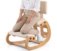 VEVOR Silla Ergonómica de Rodillas con Respaldo, Taburete para Rodillas Estructura de Madera, Cojines de Espuma Gruesa Ajustables, Carga de 120 kg, Relajación de Cuello y Espalda para Hogar, Oficina