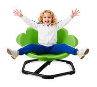 VEVOR Silla Giratoria Infantil Sensorial, Cilíndrica, Soporta hasta 100 kg, con Base Metálica Antideslizante, Favorece la Coordinación, el Equilibrio y la Concentración, Verde, 62 x 62 x 47 cm