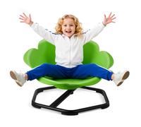 VEVOR Silla Giratoria Infantil Sensorial, Cilíndrica, Soporta hasta 100 kg, con Base Metálica Antideslizante, Favorece la Coordinación, el Equilibrio y la Concentración, Verde, 62 x 62 x 47 cm