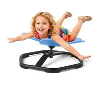 VEVOR Silla Giratoria Infantil Sensorial, con Forma de Flor, Carga de 100 kg, con Base Metálica Antideslizante, Favorece la Coordinación, el Equilibrio y la Concentración, Azul, de 3 a 12 Años