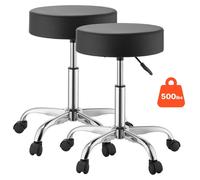 VEVOR: Silla rodante de 226,8 kg, silla de oficina con ruedas de PU, silla giratoria con altura ajustable, asiento ergonómico de cuero de Polyurethancon acolchado grueso, giratoria 360°, ideal para sa