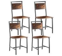 VEVOR Sillas de Comedor Juego de 4 Piezas, Silla Decorativa de Madera, Estructura Metálica, Capacidad de Carga de 136 kg, Altura del Asiento de 450 mm para Sala de Estar, Cocina, Marrón y Negro