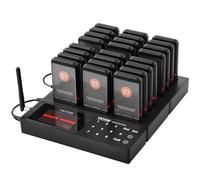 VEVOR Sistema de Buscapersonas Inalámbrico para Restaurantes Largo Alcance de 400 m Buscapersonas para Hacer Colas con Vibración y Parpadeo 24 Zumbadores para Restaurantes, Cafeterías, Tiendas