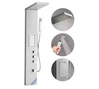 VEVOR Sistema de Ducha con Columna de Acero Inoxidable Cepillado de 135 cm, Cabezal de Ducha Tipo Lluvia, Grifo de 3 Funciones, Montaje en Pared, Chorro de Cuerpo Grande, 1345 x 200 x 460 mm