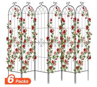 VEVOR, sistema de enrejado, 220x52,5 cm, pack de 6 unidades, estructura de soporte metálica con superficie recubierta de polvo y mecanismo de bloqueo, ayuda para trepadoras, espaldera de jardín, celos