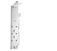 VEVOR Sistema de Torre con Columna de Ducha Tipo Torre con Efecto Lluvia, LED, Grifo de 4 Funciones, Sistema de Masaje de Lluvia de Pared con 6 Chorros Corporales, Ducha de Mano y Caño de Bañera