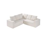 VEVOR Sofá Modular Seccional en Forma de L 2100 x 2100 x 570 mm, Sofá Seccional Nube con Esponja de Alto Rebote y Densidad, Sofá de Pana Tapizado con Cojín para Sala de Estar, Apartamento, Beige
