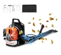 VEVOR Soplador de Hojas de Mochila, Soplador de Hojas de Gas de 2 Ciclos de 63 CC con Tanque de Combustible de 1,89 L, Volumen de Aire de 1110 CFM, Velocidad de 220 MPH, para el Cuidado del Césped