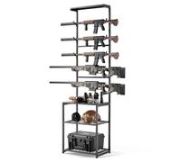 VEVOR Soporte de Almacenamiento para Armas de Fuego, Capacidad de 5 Escopetas, Estantería para Armas de Interior, con Estantes Inferiores y Superior, Acero al Carbono, para Exhibición Garaje Taller