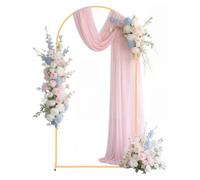VEVOR Soporte de Arco Dorado para Telón de Fondo, 2 x 1 m, Estructura Estable, para Bodas, Fiestas de Cumpleaños, Graduaciones, Celebraciones Navideñas y Decoración de Ceremonias, Semicircular