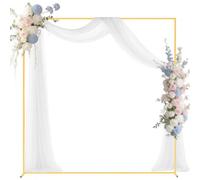 VEVOR Soporte de Arco para Telón de Fondo, 2 x 2 m, Estructura Estable, Forma Cuadrado, para Fiestas de Cumpleaños, Graduaciones, Celebraciones Navideñas y Decoración de Ceremonias, Color Dorado