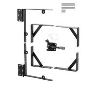 VEVOR Soporte de Esquina para Puerta de Hierro Escuadra para Marco de Puerta Anti Hundimiento para Puertas de Cobertizo, Puertas de Corral, Puertas de Entrada, Ventanas de Madera, Negro 1 Juego