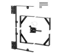 VEVOR Soporte de Esquina para Puerta de Hierro Escuadra para Marco de Puerta Anti Hundimiento para Puertas de Cobertizo, Puertas de Corral, Puertas de Entrada, Ventanas de Madera, Negro 1 Juego