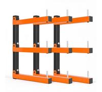 VEVOR Soporte de Pared para Madera 3 Niveles 50 kg, Juego 3 Piezas, Estantería Plegable, 410 mm de Profundidad, Pasadores de Bloqueo y Kit de Montaje, para Tuberías, Objetos Largos, Garajes y Talleres