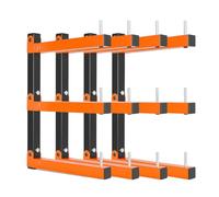 VEVOR Soporte de Pared para Madera 50 kg Estantería Plegable de 3 Niveles | para Objetos Largos Garajes Tuberías y Talleres, con 410 mm de Profundidad, Pasadores de Bloqueo y Kit de Montaje, 4 Piezas