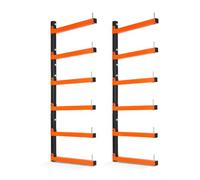 VEVOR Soporte de Pared para Madera 50 kg Estantería Plegable de 6 Niveles | para Garajes Tuberías Esquís Talleres Objetos Largos, 410 mm de Profundidad, Pasadores de Bloqueo y Kit de Montaje, 2 Piezas