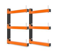 VEVOR Soporte de Pared para Madera de 2 Niveles 50 kg Estantería Plegable | para Tuberías, Objetos Largos, Garajes y Talleres, 410 mm de Profundidad, Pasadores de Bloqueo, Kit de Montaje, 2 Piezas