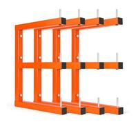 VEVOR Soporte de Pared para Madera de 3 Niveles 100 kg Estructura Soldada | para Tuberías, Escaleras, Esquís, Objetos Largos Garajes y Talleres, con Pasadores de Bloqueo y Kit de Montaje, 4 Piezas