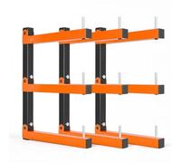 VEVOR Soporte de Pared para Madera de 3 Niveles 50 kg Estantería Plegable | para Tuberías, Objetos Largos, Garajes y Talleres, 410 mm de Profundidad, Pasadores de Bloqueo, Kit de Montaje, 3 Piezas