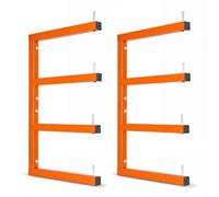 VEVOR Soporte de Pared para Madera de 4 Niveles 100 kg Estantería Soldada | para Garajes Talleres Tuberías, Escaleras y Esquís, con Pasadores de Bloqueo, Kit de Montaje y Estructura Integrada, 2 Piezas