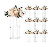 VEVOR Soporte Floral Cilíndrico para Bodas, Clásico, con Laminado Acrílico, Ideal para Bodas, Fiestas, Cumpleaños, Decoración del Hogar y Centros de Mesa, Carga 15 kg, 220 x 220 x 500 mm, 10 uds