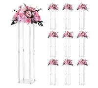 VEVOR Soporte Floral para Bodas, 10 uds, con Laminado Acrílico, Ideal para Bodas, Fiestas, Cumpleaños, Decoración del Hogar y Centros de Mesa, 200 x 200 x 800 mm, Diseño Minimalista y Elegante