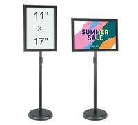 VEVOR Soporte para Carteles 420x297 mm Soporte de Exhibición de Pie Rotación de 360° Altura Ajustable 850-1357 mm Tabla de Anuncios de Aluminio con Base Pesada y Hoja de PVC para Información de Menú