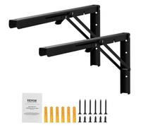VEVOR Soporte para Estante Plegable Resistente, 2 Unidades, Soportes para Estante Flotantes Resistentes, Soportes para Estantes, Soporte para Estante de Acero con Capacidad de Carga de 136,1 kg