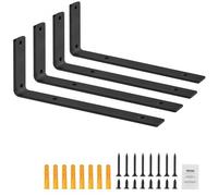 VEVOR Soporte para Estante, Soportes Flotantes para Estantes de 256 x 155 mm, 4 Soportes para Estantes de 35 mm de Grosor, Soportes para Estanterías de Acero con Capacidad de Carga de 72,6 kg