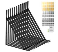 VEVOR Soporte para Estante, Soportes para Estante Flotantes Resistentes, Soporte para Estante Triangular de Color Negro, Soportes para Estantería de Acero con Capacidad de Carga de 72,6 kg