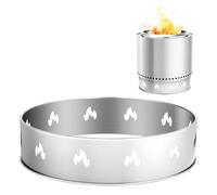 VEVOR Soporte para Fogata Individual, Anillo de 49,5 cm sin Humo, Acero Inoxidable, Soporte Portátil para Acampar al Aire Libre, Herramientas para Chimenea, Carga de 60 kg, φ 408 x 99 mm, Plata