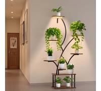 VEVOR Soporte para Plantas con Luces de Cultivo, Estante 8 Niveles, 3 Ajustes Temporizadores y 10 Niveles de Brillo, Estante para Flores como Decoración para Salón y Balcón, 920 x 310 x 1575 mm