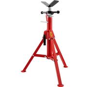 VEVOR Soporte para tubos con cabezal en V 0,32 a 30,48 cm altura ajustable 71-132 cm soporte para tubos Carga de 1134 kg soportes de tubo plegable portátil carcasa de acero al carbono
