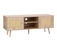 VEVOR Soporte Roble de TV de Ratán, Mueble de TV bohemio, Soporte de TV de Estilo Moderno de 1200 × 400 × 490 mm, Consola de TV de Ratán con Estantes Ajustables para Sala de Estar, Sala Multimedia