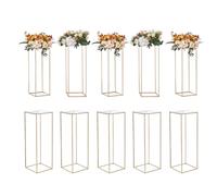 VEVOR Soportes para Flores de Boda 10 PCS Estante de Flores de Boda 80 cm Jarrones Dorados para Boda Soporte de Exhibición Floral Laminado Acrílico para Eventos de Recepción, Decoración para Fiestas